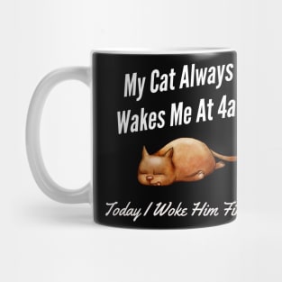 My Cat Always Wakes Me At 4am Today I Woke Him First Mug